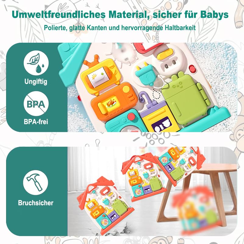 Busy Board Montessori 8 En 1 - Tableau Sensoriel Pour Enfants 1-3 Ans, Motricité Fine