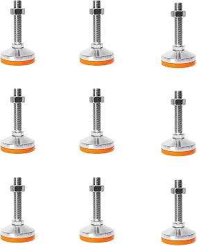 Adjustable Feet for Furniture,Table Leg Extenders,9Pcs Adjustable Leg Leveling,Carbon Steel Self-Leveling Feet Furniture, Workbench, Machine60X16X100 mm