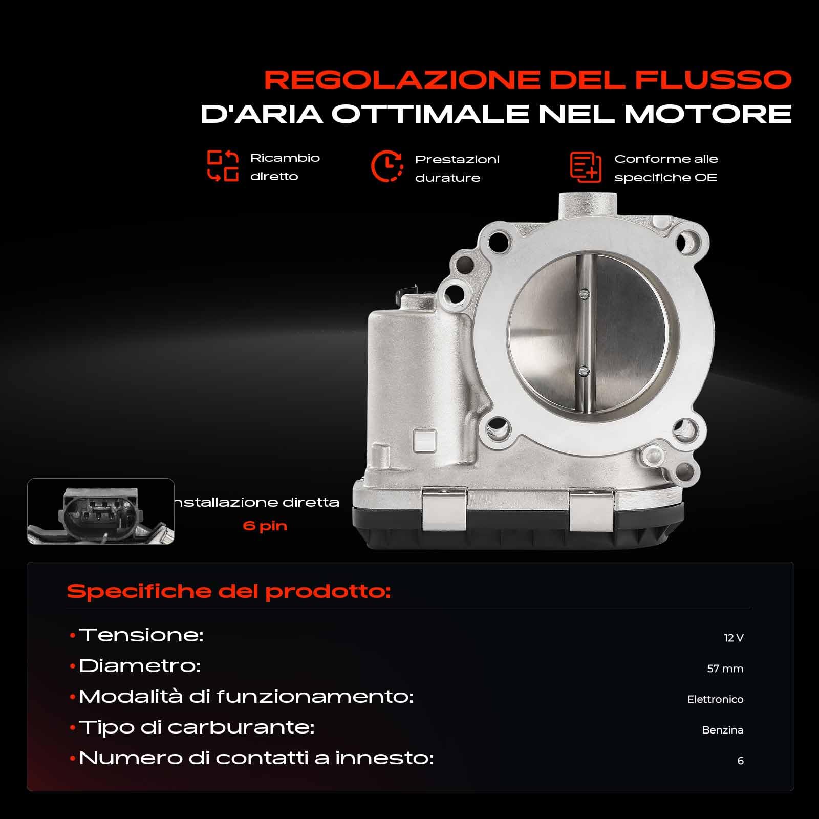 Frankberg Valvola dell'acceleratore Corpo dell'acceleratore Benzina Compatibile con SLK R171 1.8L Classe CLC CL203 1.8L Classe CLC CL203 1.6L Classe E W212 1.8L Classe C W204 1.6L Replace# 280750076