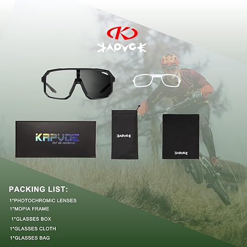 Miniatura 6 de KAPVOE Photochromic Cycling Glasses for Men Women Mountain Bike Sunglasses Anti-fog Sunglasses for Outdoor