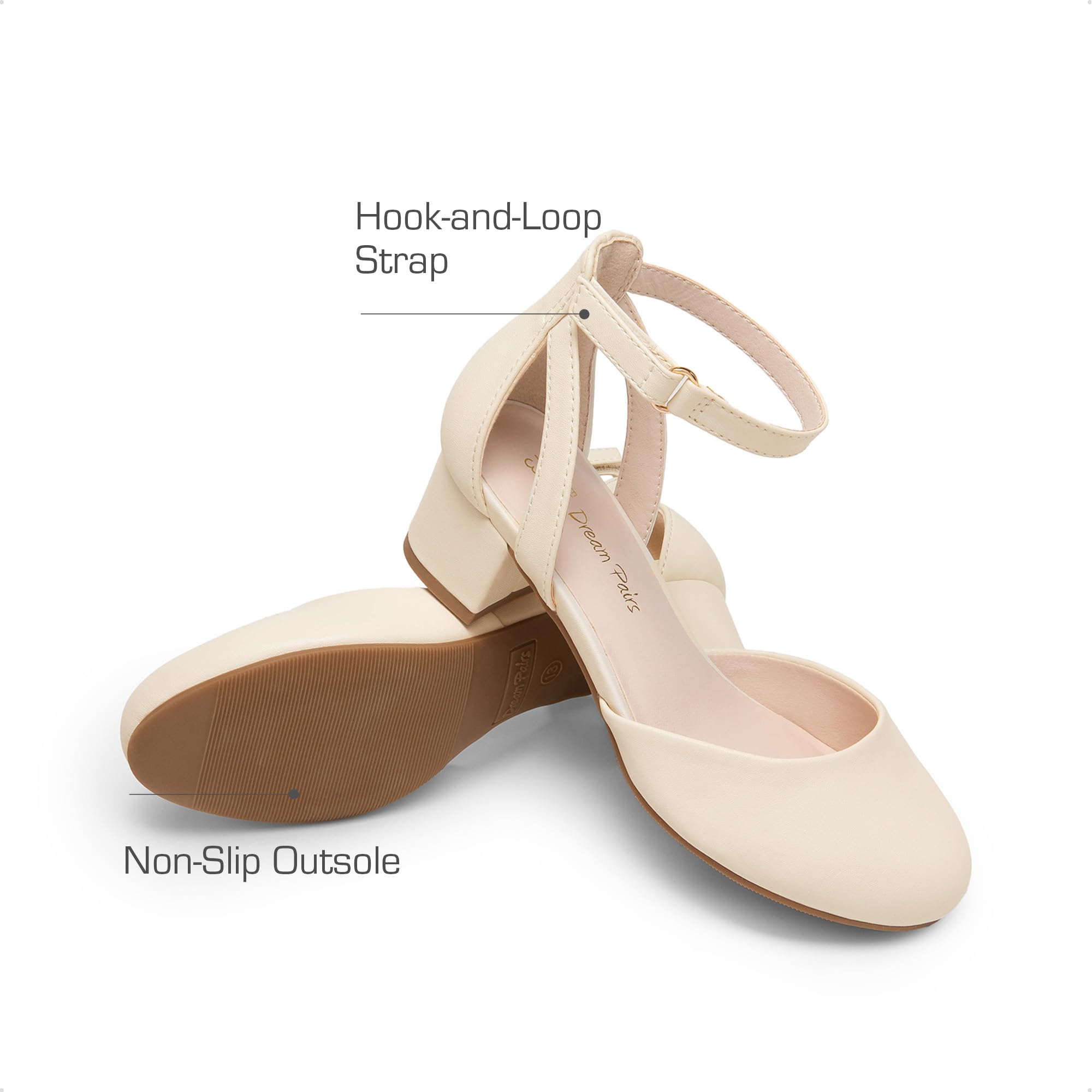 DREAM PAIRS Ballerines Filles à Talon Bloc Mary Jane | Chaussures de Princesse Confortables pour Fête Soirée