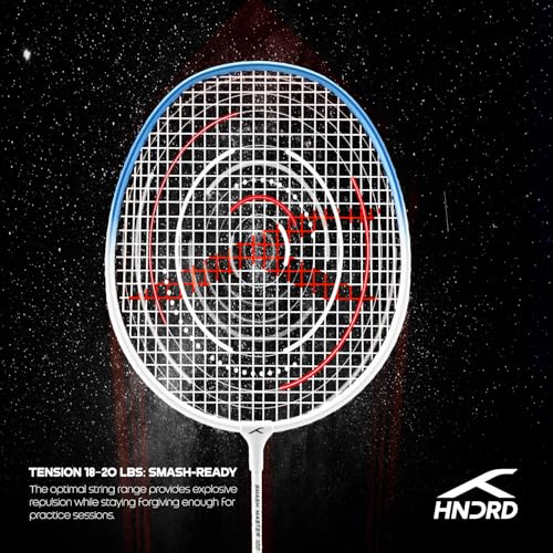 Image of Hundred Smash Master 100 Strung Badminton Racket with Full Racket Cover | for Intermediate Players | Aluminium (White /Blue)