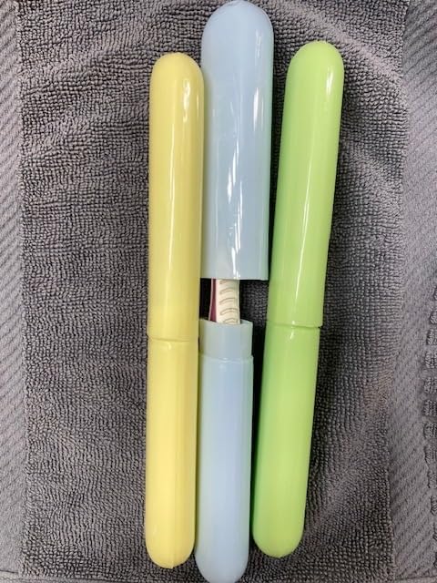 Miniatura 4 de Estuche de viaje para cepillos de dientes, fundas de plástico para cepillos de dientes, paquete de 3 (los colores varían)