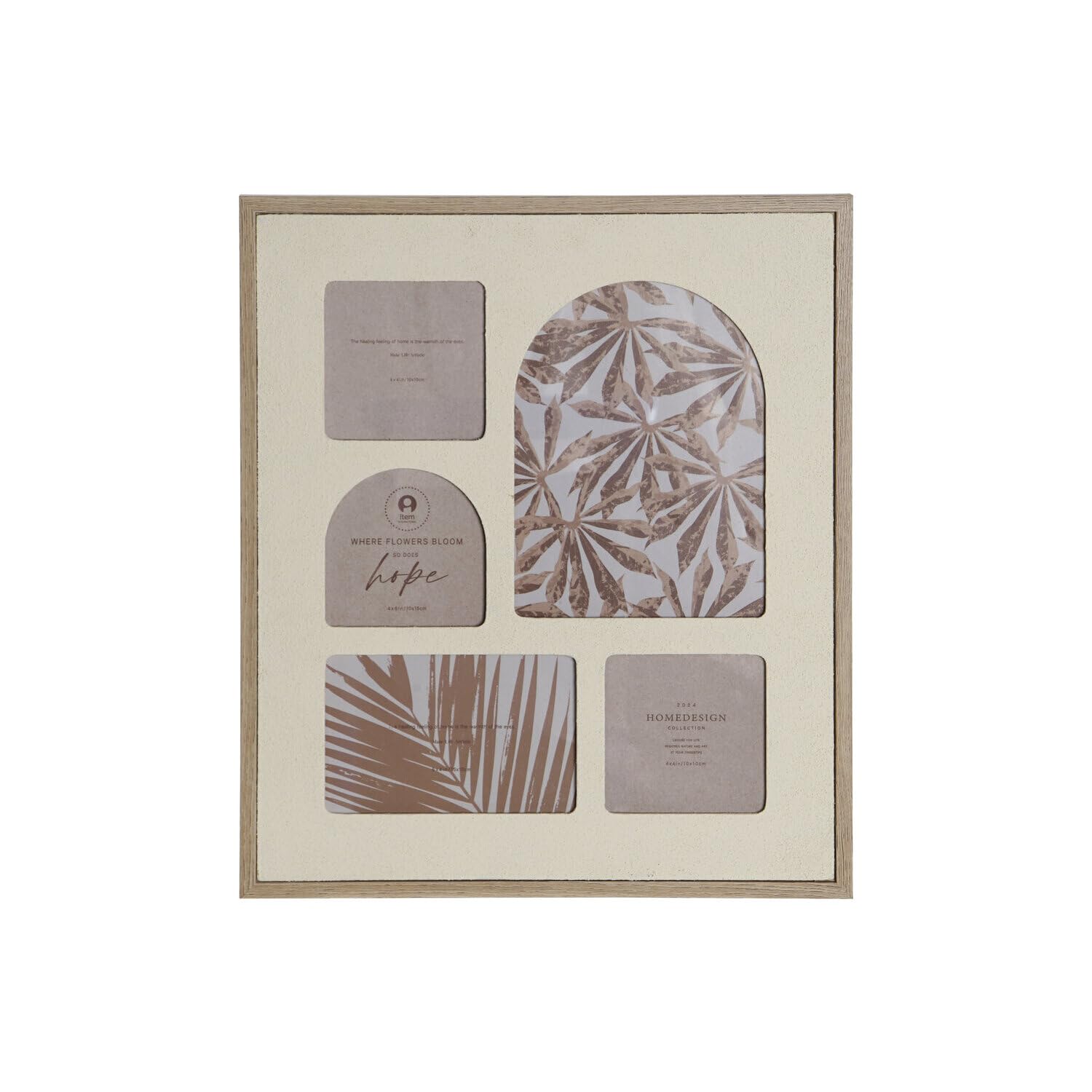 Cadre multifoto beige en verre pour créer un mur de photos de famille
