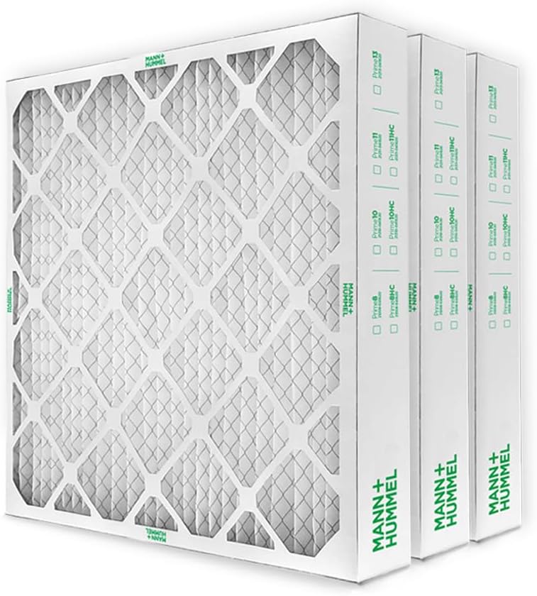 Mann+Hummel 16x25x4 MERV 8 Pleated HVAC AC Furnace Air Filters. 3 Pack. (Exact Size: 15.5 x 24.5 x 3.75 Inches)