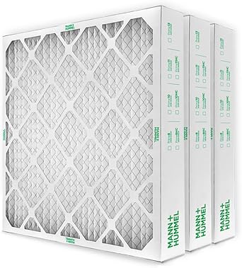 Mann+Hummel 20x20x4 MERV 8 Pleated HVAC AC Furnace Air Filters. 3 Pack. Exact Size 19.5 x 19.5 x 3.75 Inches