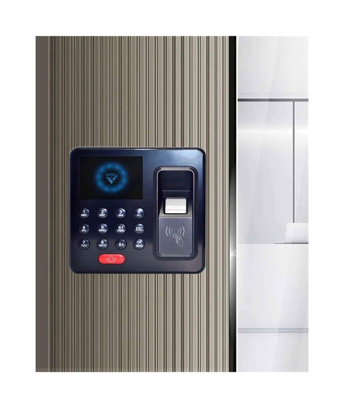 Marcar en la máquina, Reloj de control asistencia, máquina, empleados, acceso biométrico con huella dactilar, lector RFID digital, sensor contraseña