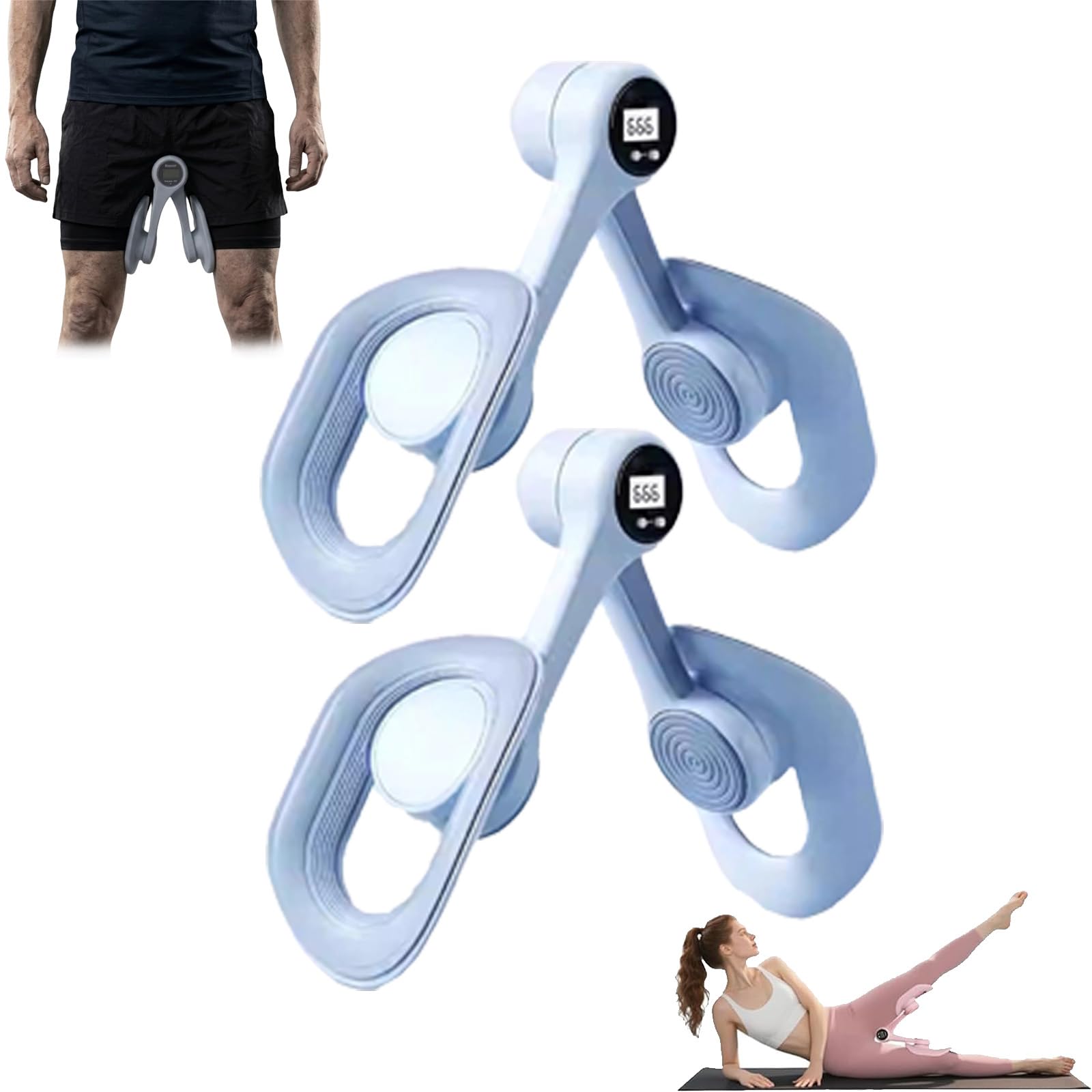 Fortis Control Trainer, Fortis Pelvic Control Trainer for Men, Inner Thigh Muscle with Smart Counter, 360° Rotating Leg Exerciser, Hip & Leg Strength Training Equipment for Home Gym (2pc B)