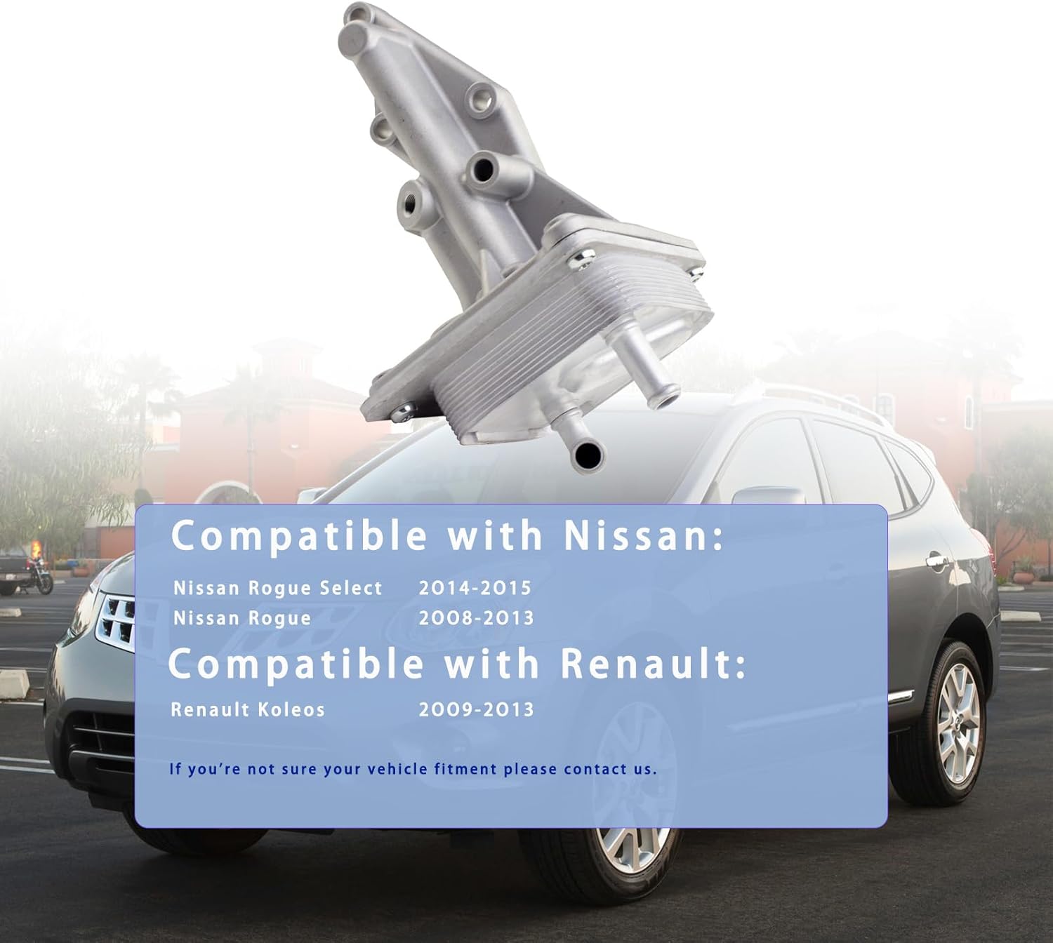 FUXINTUM upgrade aluminium Engine Oil Cooler Assembly Compatible with 2007-2013 Nissan Altima 2007-2012 Sentra, L4 2.5L,Replaces# 21300-JA06A, 21300-JA05A