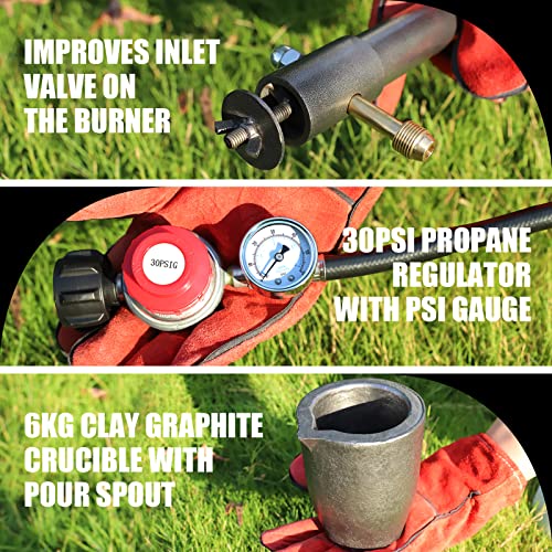 Toauto TMF6000B-V3-US 6Kg Propane Melting Furnace Kit Tmf6000B-V3 Propane Foundry Home Kiln Casting Tool For Smelting Casting Gold Silver Copper Scrap Metal Recycle Aluminum thumb #3