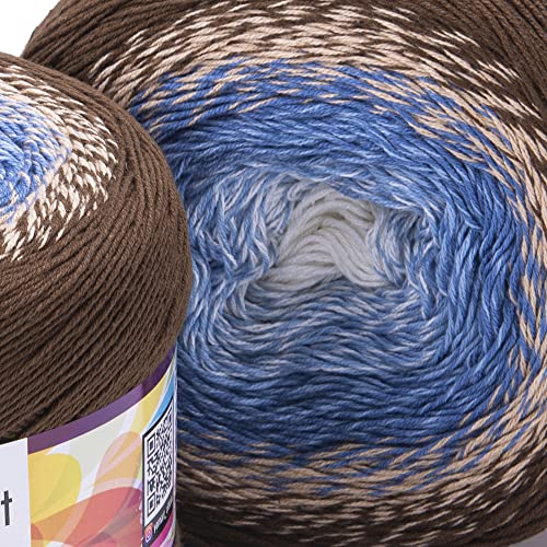 Image of YarnArt Cotton Acrylic Blend - 55 /45 Cotton Acrylic - 250g, 1094yds Multicolor - Fine, Sport Yarn - Rainbow Crochet - Skein