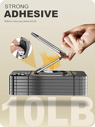 Miniatura 10 de A-LuGei Soporte de anillo plegable y ajustable para teléfono celular, funda gruesa y compatible con teléfonos grandes soporte de teléfono celular