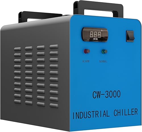OMTECH Enfriador de agua industrial 9L 2.6gpm CW-3000 enfriador de agua para 40W K40 CO2 grabado láser y máquinas de corte, sistema de refrigeración