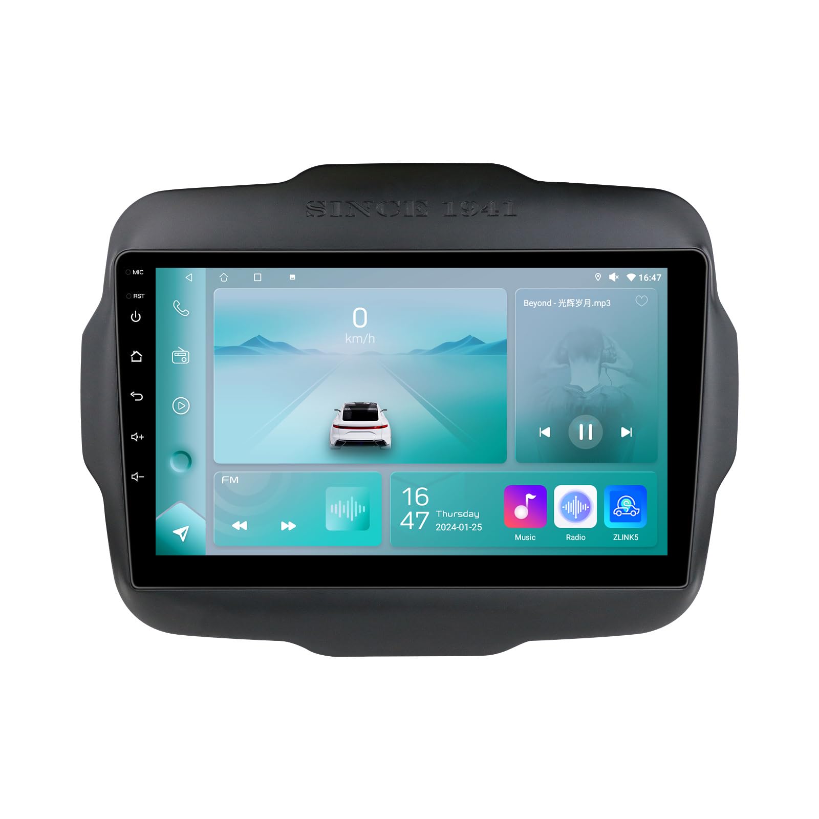 Ossuret Radio samochodowe do Jeep Renegade (2016-2020), 9 cali Android 13 ekran dotykowy 2+32 GB nawigacja GPS z Carplay Android Auto WiFi Bluetooth sterowanie kierownicą DSP USB