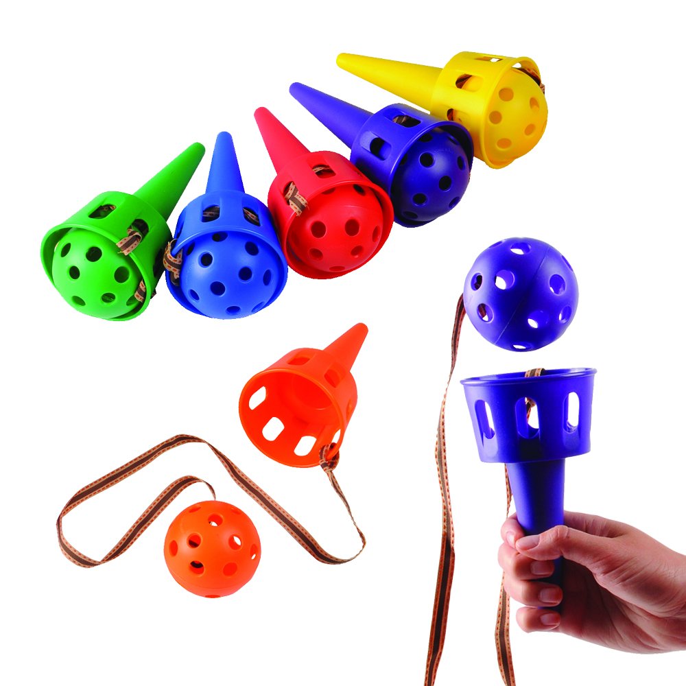 Constructive Playthings Set of 6 Toss-N-Catch Cups and Balls