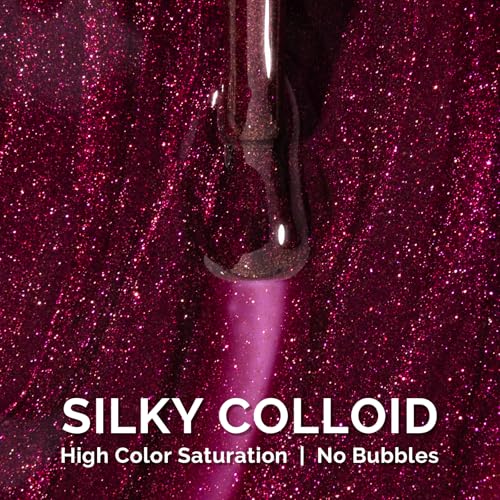 Image of MelodySusie Purple Glitter Gel Nail Polish,0.5fl oz Soak Off UV LED Dark Purple Sparkle Glitter Gel Polish Gift for Women Nail Art Manicure Salon DIY Nail Design Decoration at Home-1748
