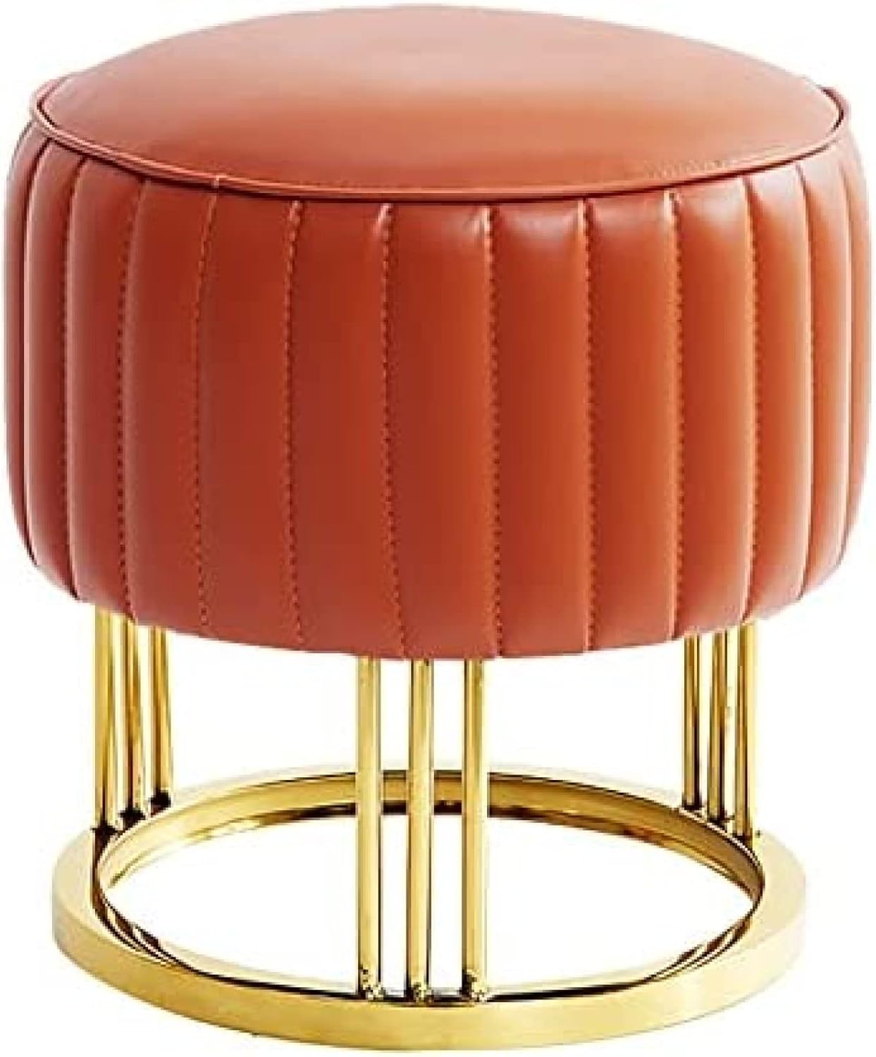 CJGKDJS プレミアムレザーオットマンフットスツール、ゴールデンベース