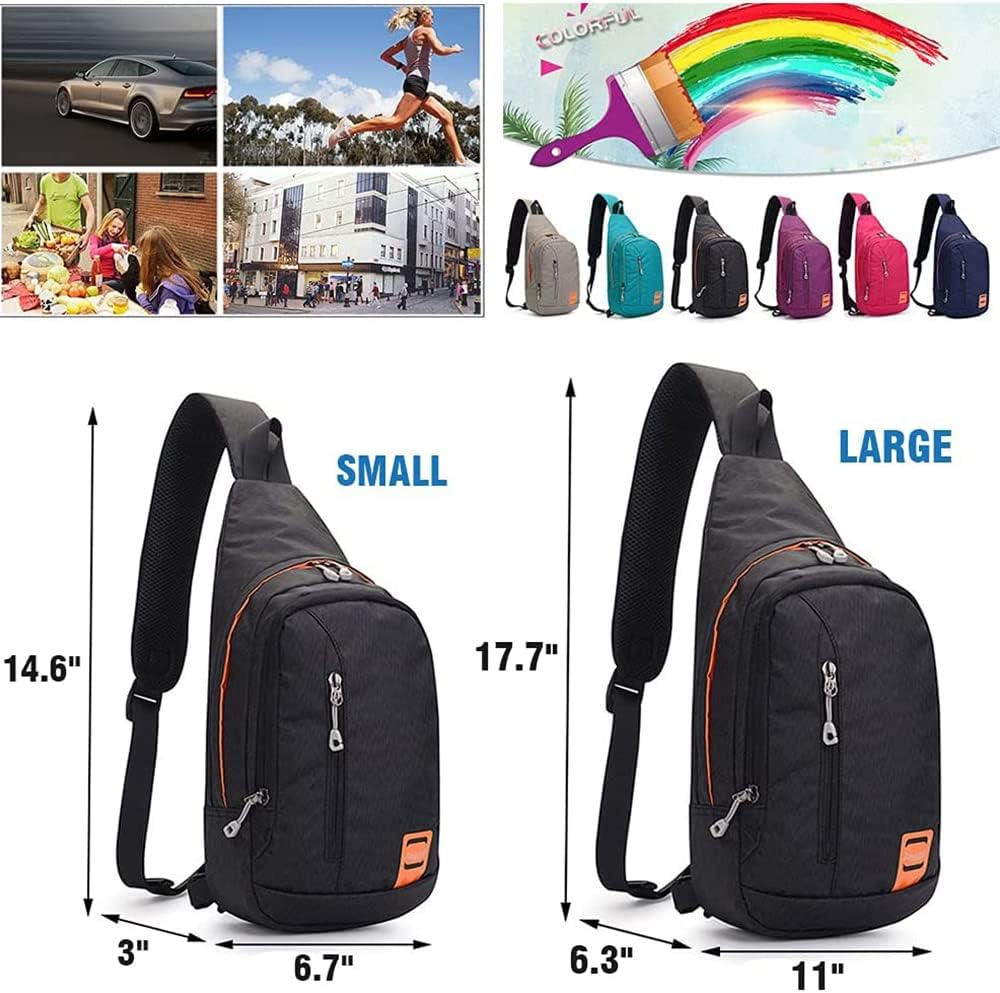 Peicees Small Sling Backpack Waterproof Unisex Shoulder Bag Chest Crossbody Daypack - Image 4