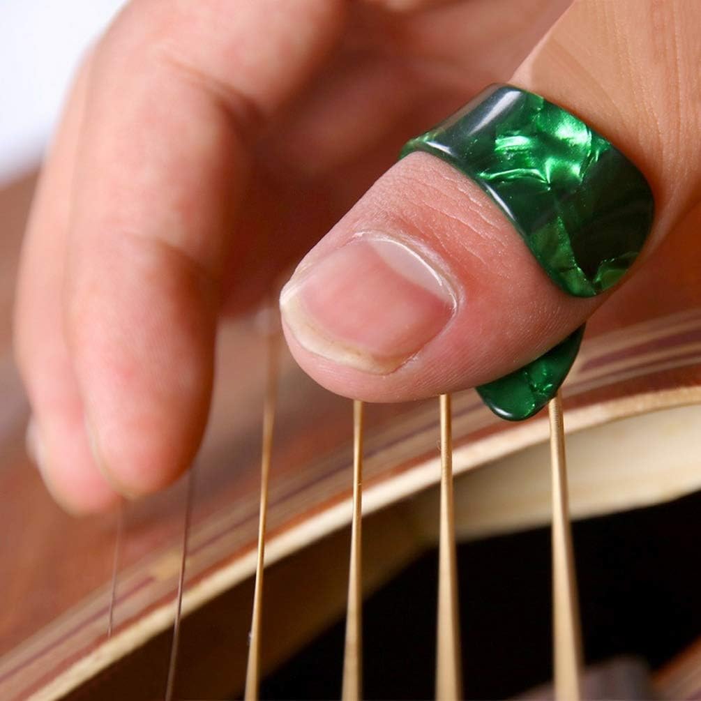 12 Pcs Thumb Picks, Medium Finger Picks, Flat Thumbpicks Celluloid Guitar Thumb Picks for Acoustic Guitar (6 Color)