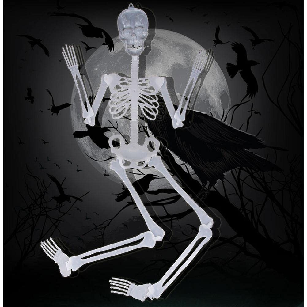 Esqueleto de Halloween, Cuerpo de Esqueleto de Halloween Que Brilla en la Oscuridad Cuerpo de Esqueleto de Halloween Aterrador para la Mejor decoración de Halloween Little Surprise