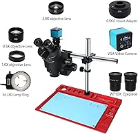 Vista 2 de Microscope Kit 38MP H_DMI USB Microscopio Digital Camera 3.5X-90X Simul-Focal Trinocular Stereo Zoom Microscope for Soldering PCB Jewelry Repair Vga