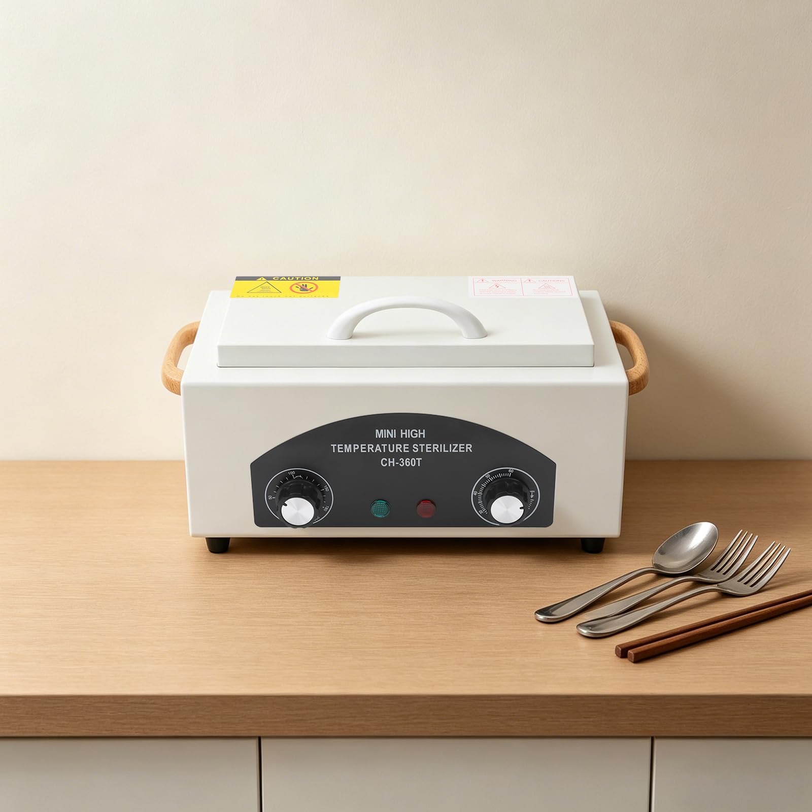 Sterilizzatore ad aria calda, 300 W, 2 l, sterilizzatore con temperatura regolabile 50-220 °C e timer 0-60 min, dispositivo di disinfezione per strumenti per unghie, forbici, pinzette, per saloni di
