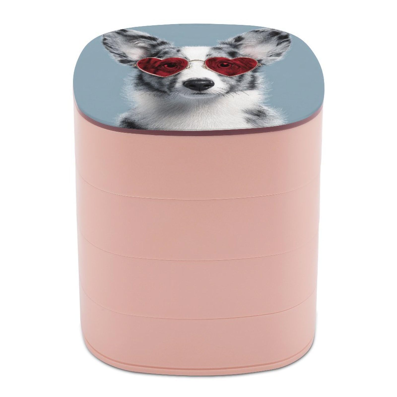 Boîte à bijoux rotative chien branché : optimisez le rangement de vos colliers et bagues