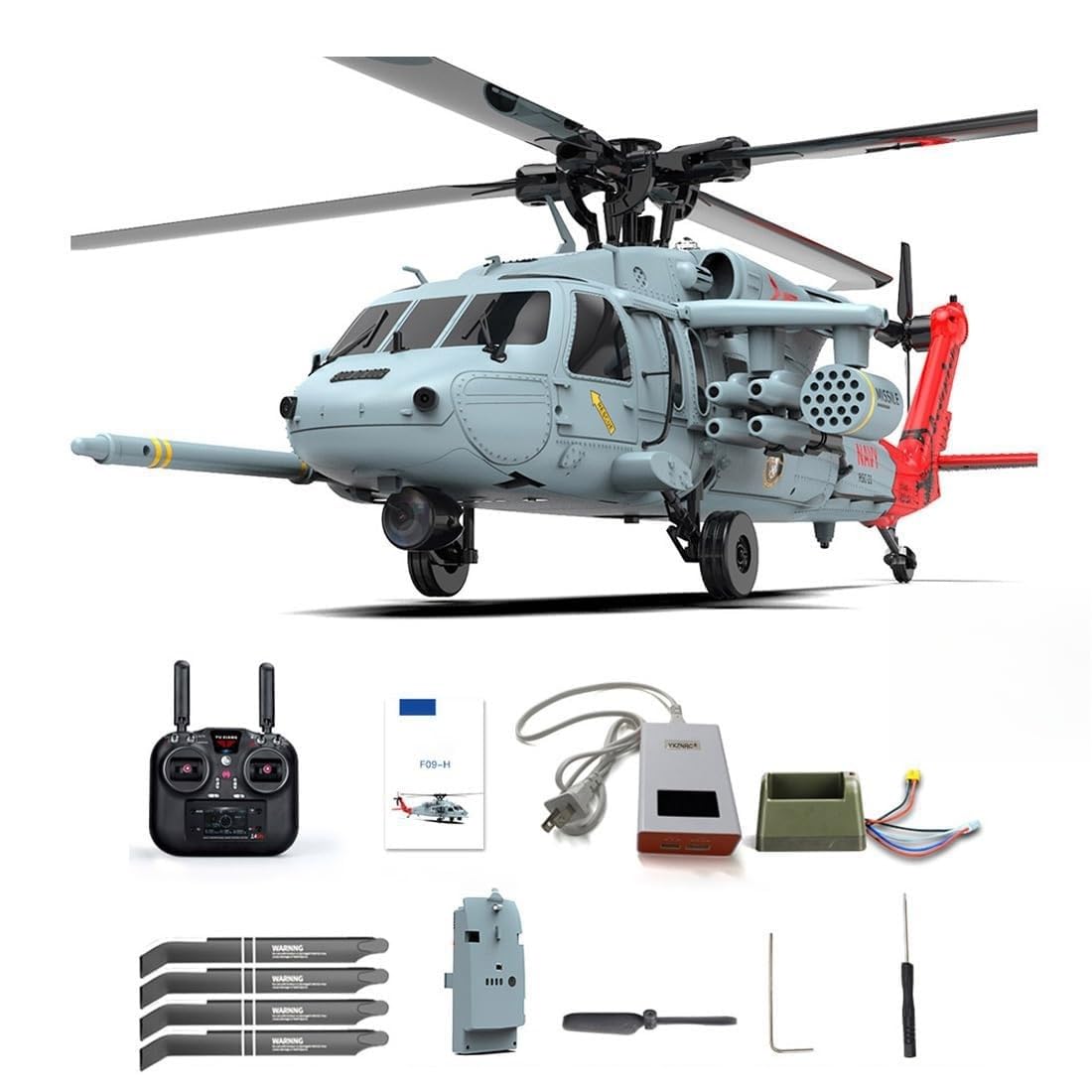 Elicottero RC con GPS per adulti, YU Xiang F09-H SH60 2.4G 8CH doppio motore brushless 6G/3D Stunt Outdoor grande telecomandato elicottero, aereo RC per principianti