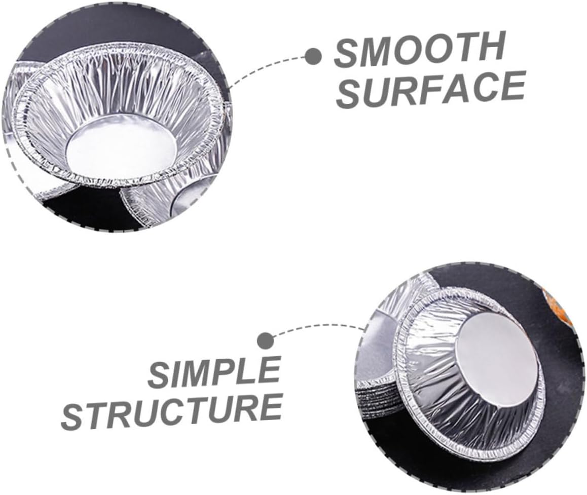 300pcs Foil Egg Tart Baking Cups Round Disposable Baking Molds Aluminum Foil Cake Linners for Cupcakes and Muffins for Supplies and Pudding