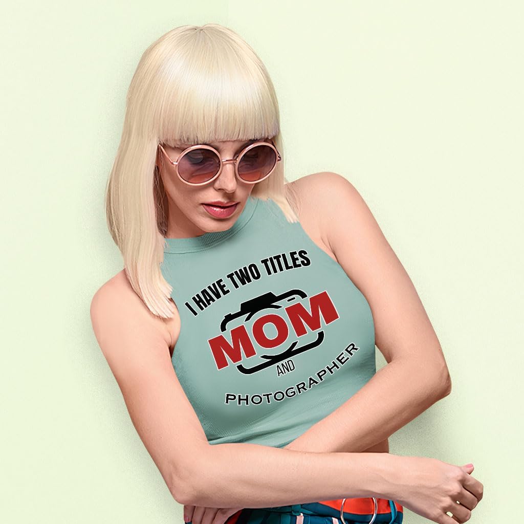Mom and Photographer Racerback Cropped Tank - Art Women's Tank - Funny Tank Top