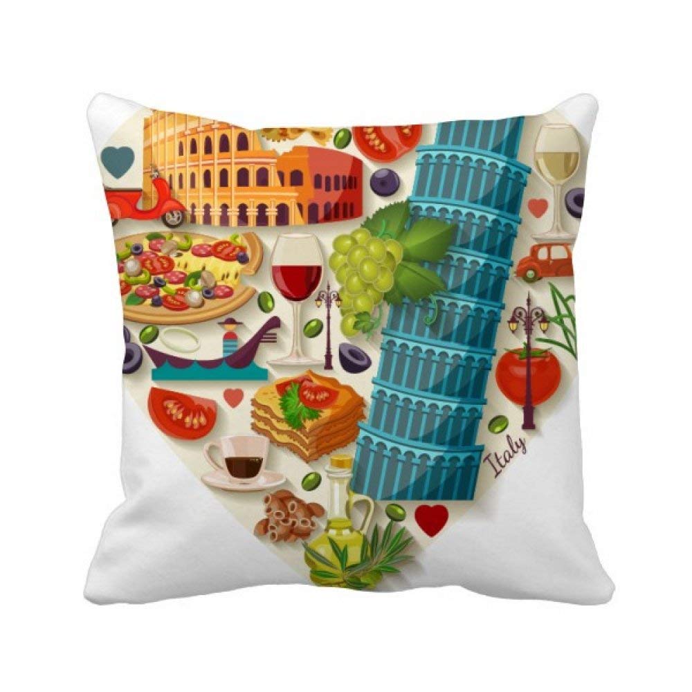 Housse de coussin cœur italien théatre romain pour raviver un canapé fatigué