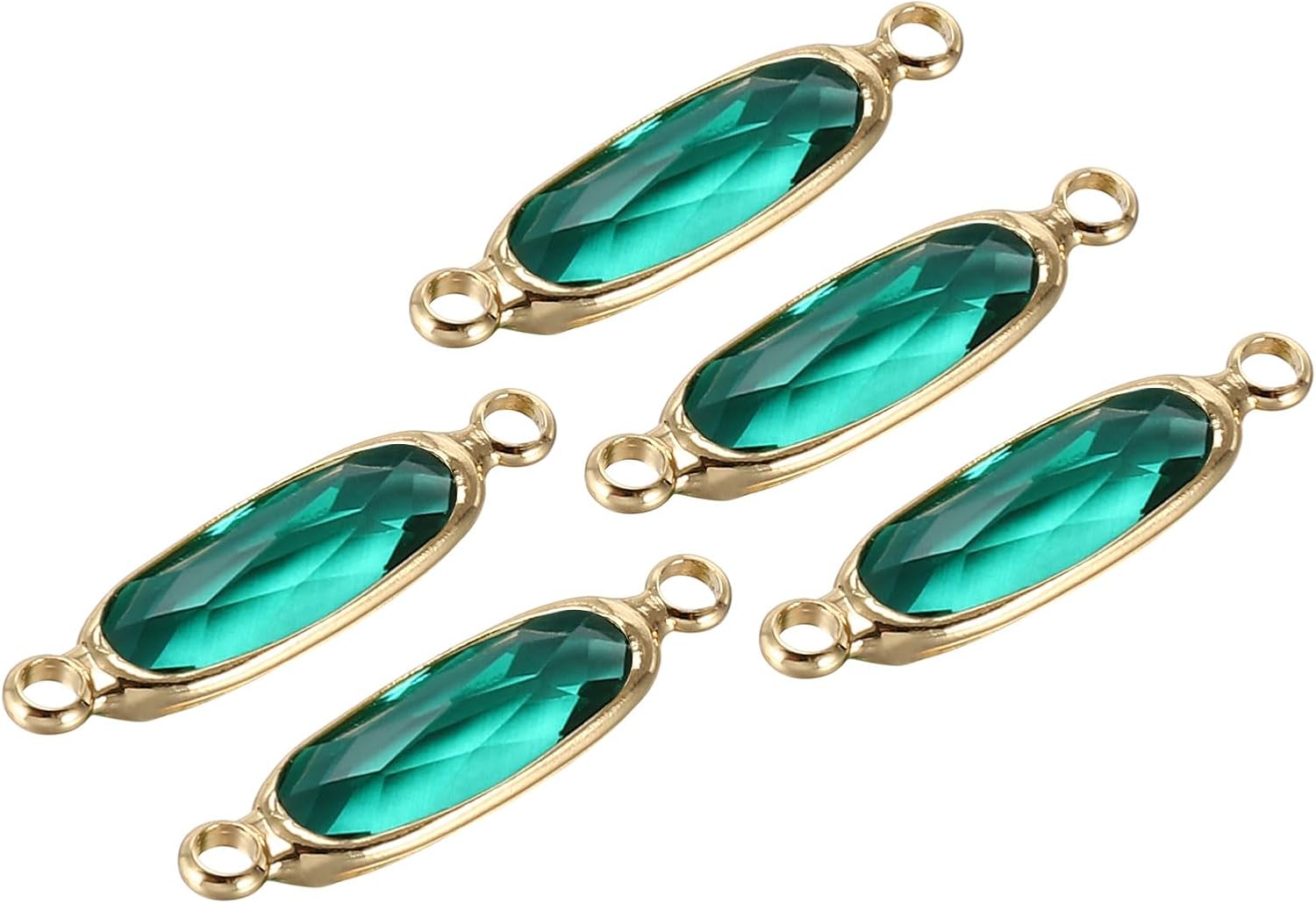 PATIKIL Birthstone Connector Link, Diamond Clear Charm Links, Jewelry Findings Crystal Bead Link for Drop Dangle Pendants Necklace Bracelet Earring