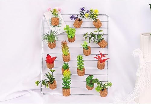 Miniatura 6 de Imanes creativos para nevera, 16 unidades, diseño creativo de plantas artificiales suculentas, imanes para nevera, decoración de pizarra blanca e