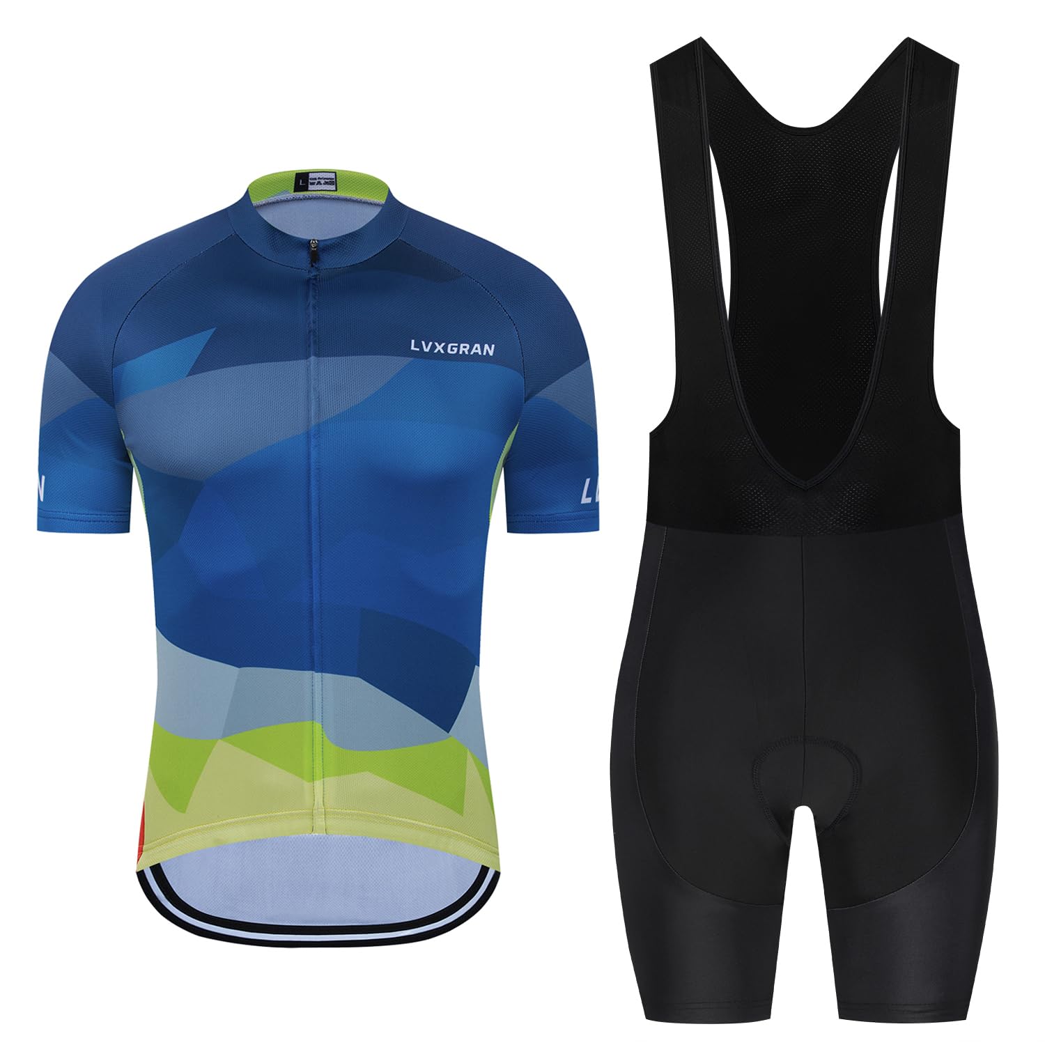 Men's Cycling Jersey Sets Road Bike Jersey Bibs + Shorts with 20D Gel Pad MTB Riding Clothing Kit