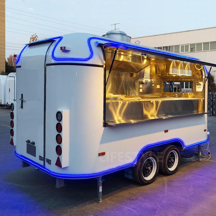 Piste alimentaire mobile avec équipement de cuisine commercial - Remorque portable pour café, hot-dogs, crème glacée, pizza et service alimentaire en plein air