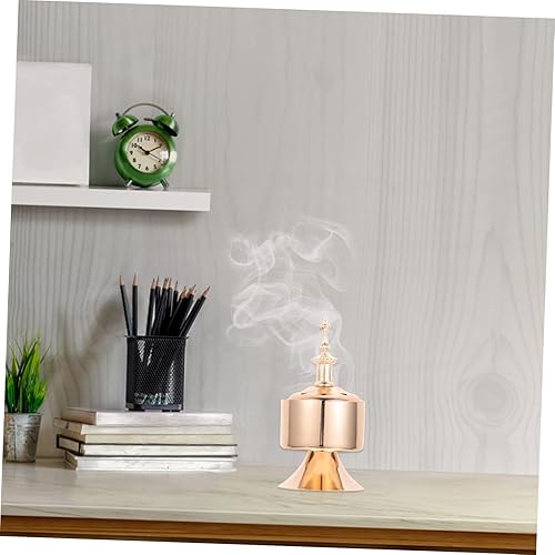 Miniatura 4 de DECHOUS Quemador de incienso de metal Horno de aroma Buda Incensario Bakhoor Quemador de incienso Estufa de incienso de estilo exótico Conos de