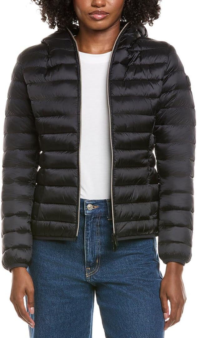 Save The Duck Womens Olly Basic Hooded Basic Jacket, 4/L, Black