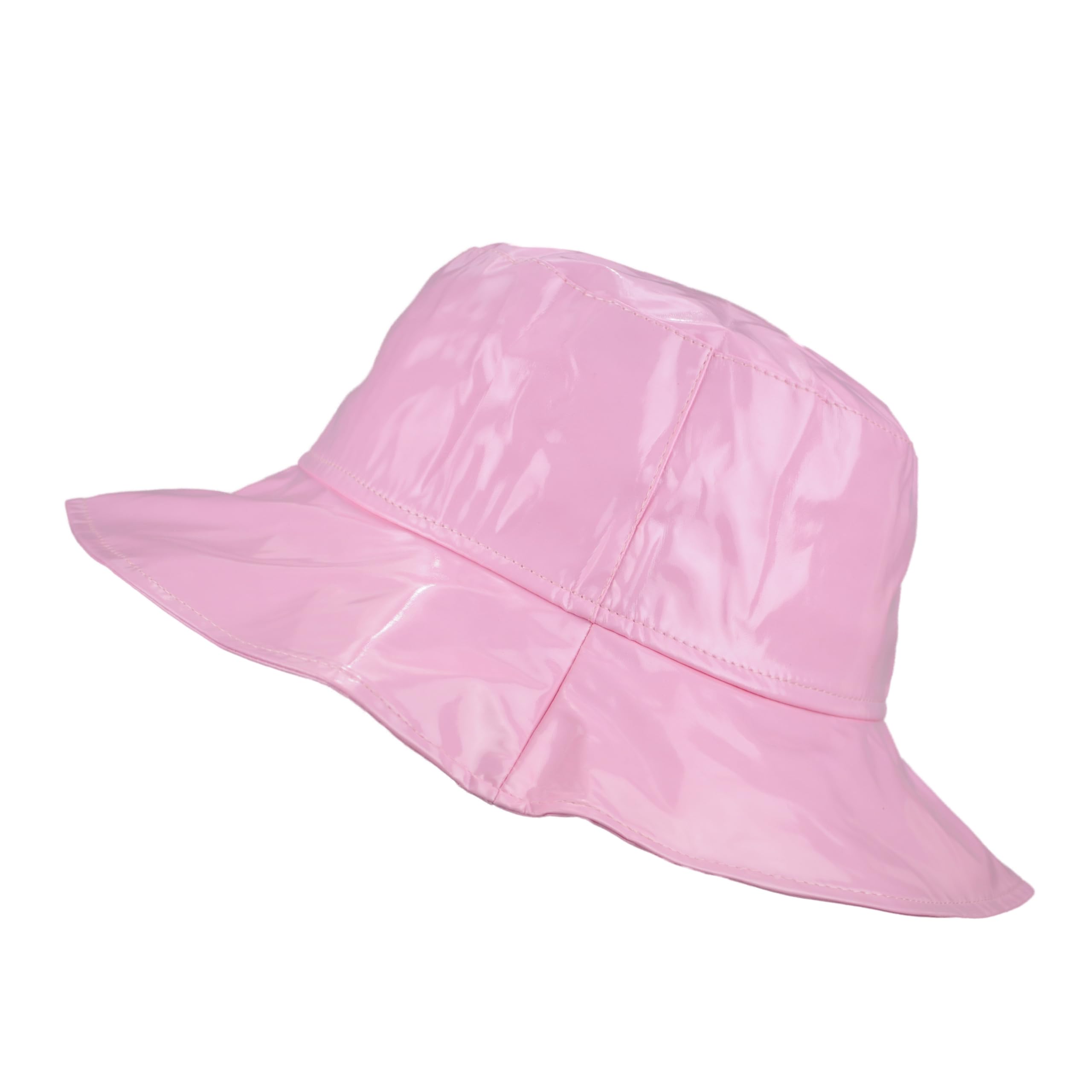 Toutacoo Women's Light Pink/L Wide-Brimmed Viny Rain Hat ()