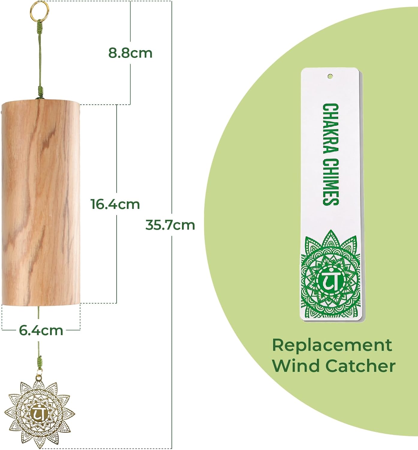 Hand-Tuned Wood Wind Chimes for Outside - Deep Tone Soothing Sound for Zen Garden Decor & Meditation - Weather-Resistant Wooden Windchimes, Memorial Sympathy Gift for Loss of Loved One