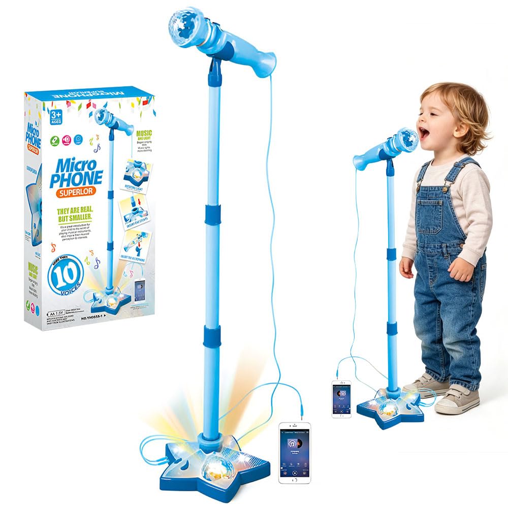 Zogxyc Kids Microphone and Stand, Blue