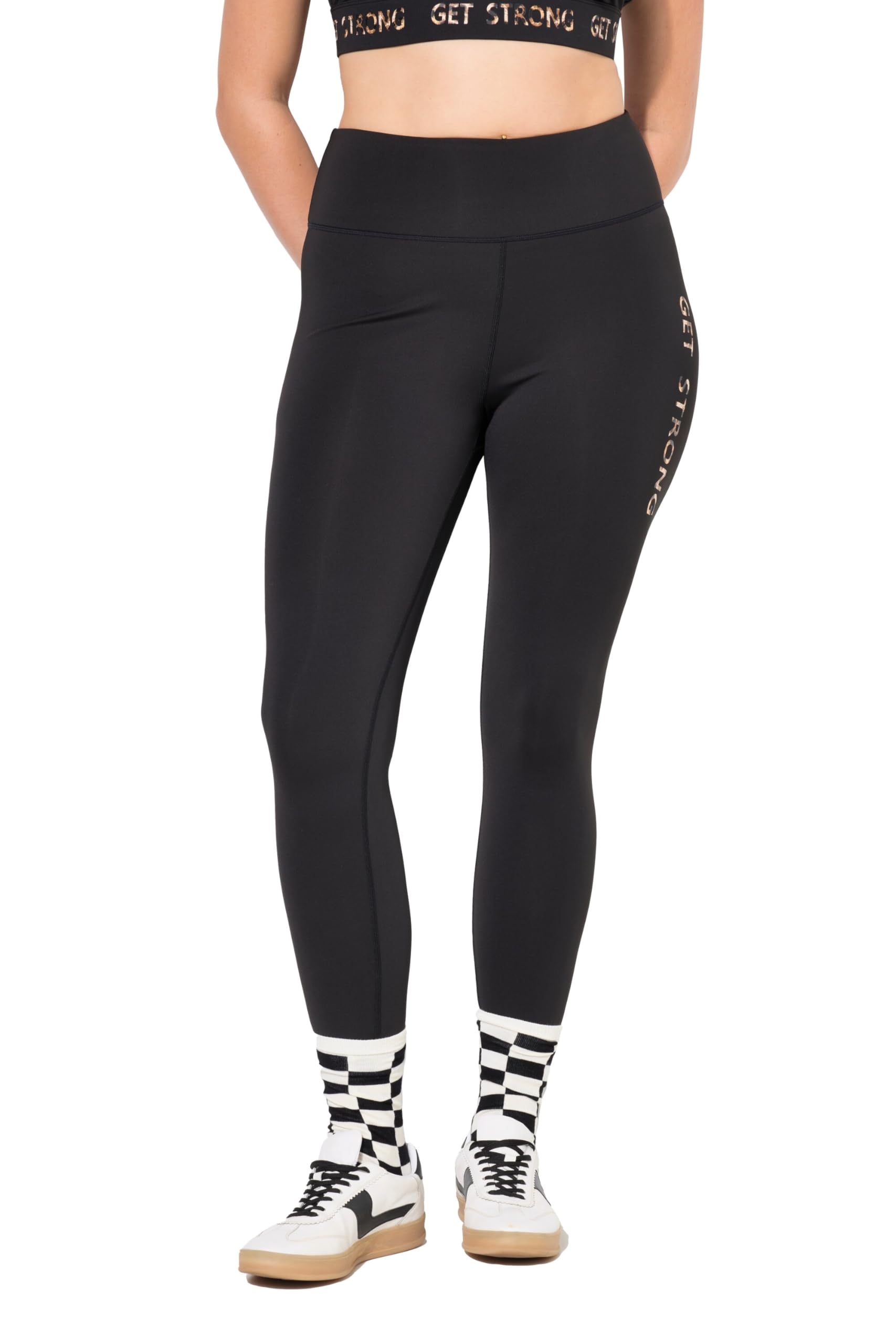 Studio Untold Damen große Größen Übergrößen Plus Size Sport-Tights, knöchellang, Leo-Statement 839362