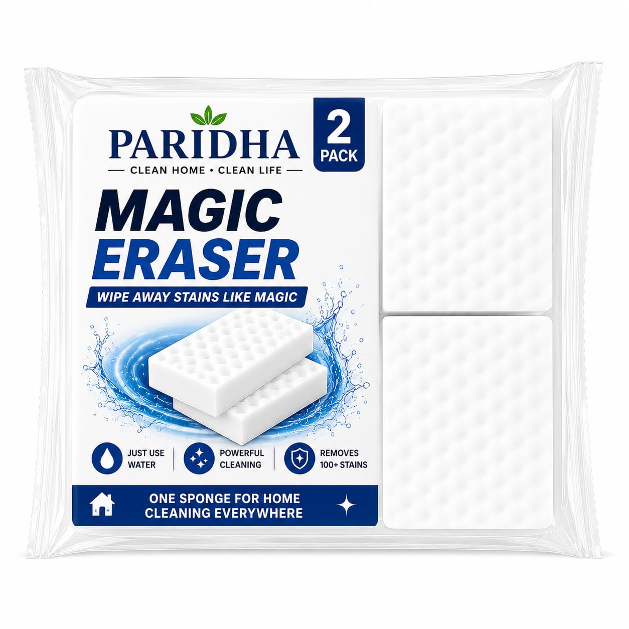 Wall Cleaning Magic Sponge Kitchen Grease Remover Bathroom Cleaning Sponge Just Add Water Walls, Kitchen, Bathroom, Shoes & Switch Boards Pack of 2-image-40