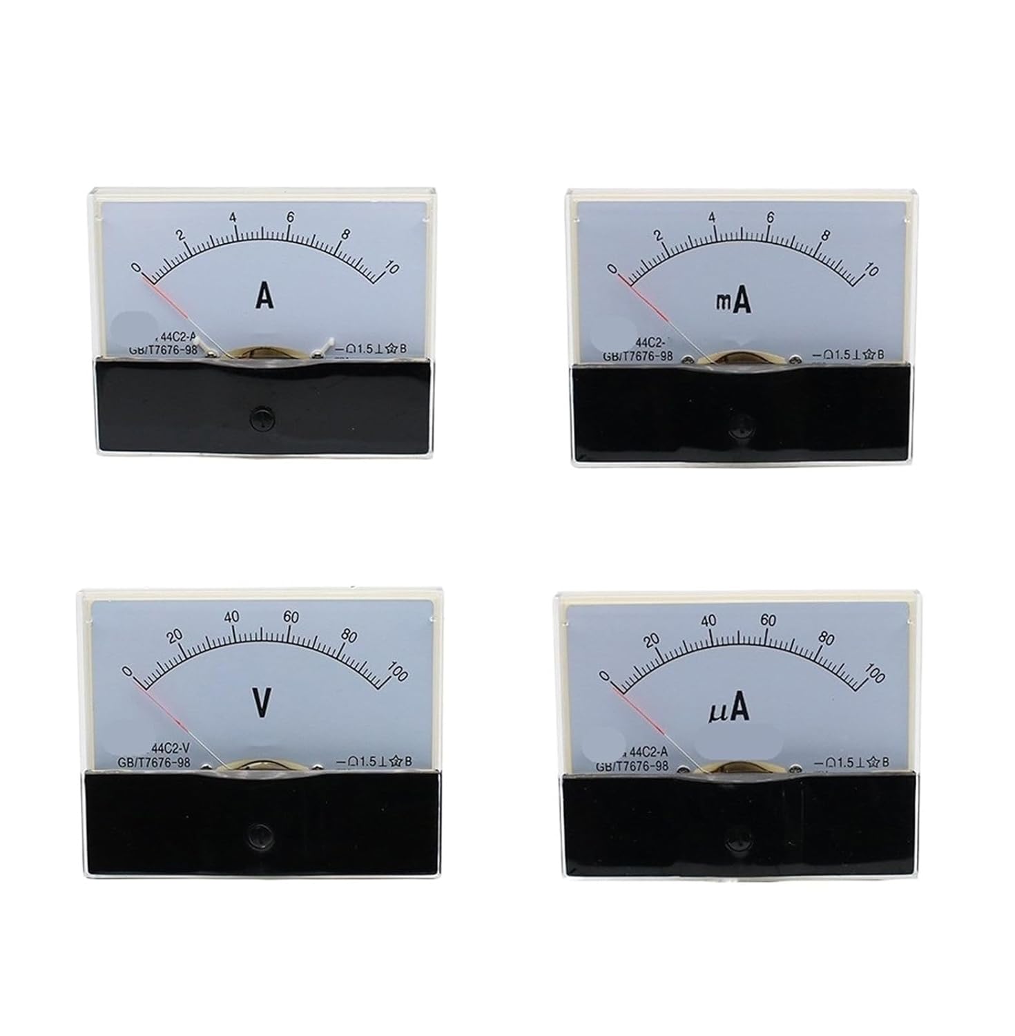 44C2 DC A MA 75mA 500V Analog Panel Gauge Voltage Ammeter 1Pcs(300,V)