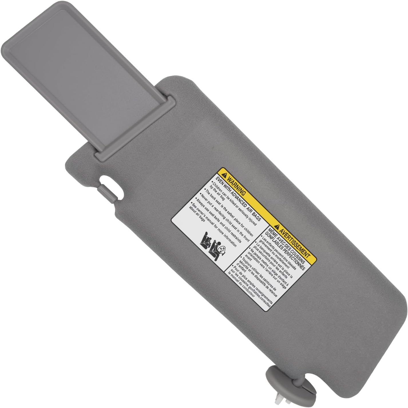 CRAZYPARTS Driver & Passenger Side Sun Visor Compatible with Toyota Tacoma 2005-2015 Sun Shade with Light Replacement 7432004210B0 7431004120B0 Color Gray