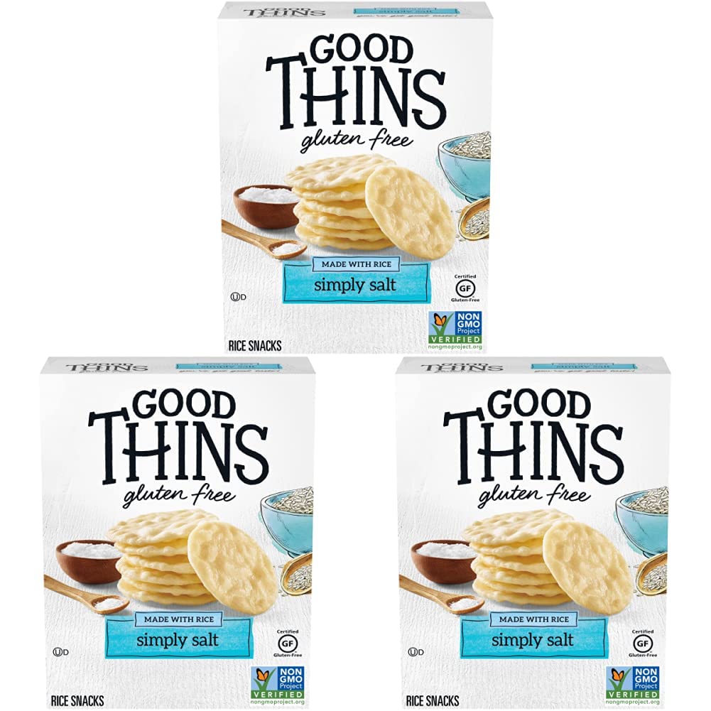 Good Thins Simply Salt Rice Snacks Gluten Free Crackers, 3.