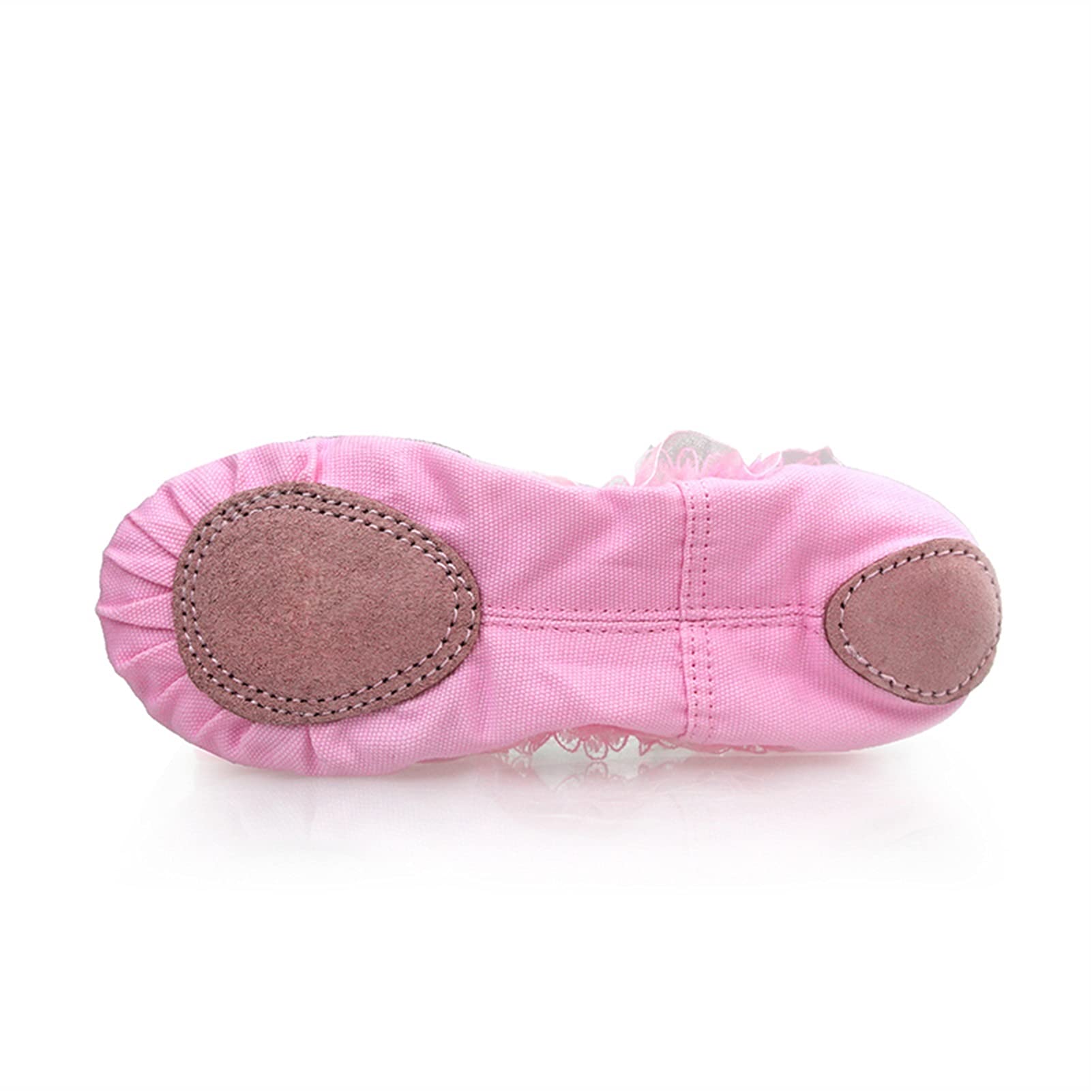 Ballett-Schuhe, 2 Paar schöne Canvas weiche Sohle Mädchen Kinder Spitze Ballett Praxis Tanzschuhe for Kinder(Pink,29 EU)