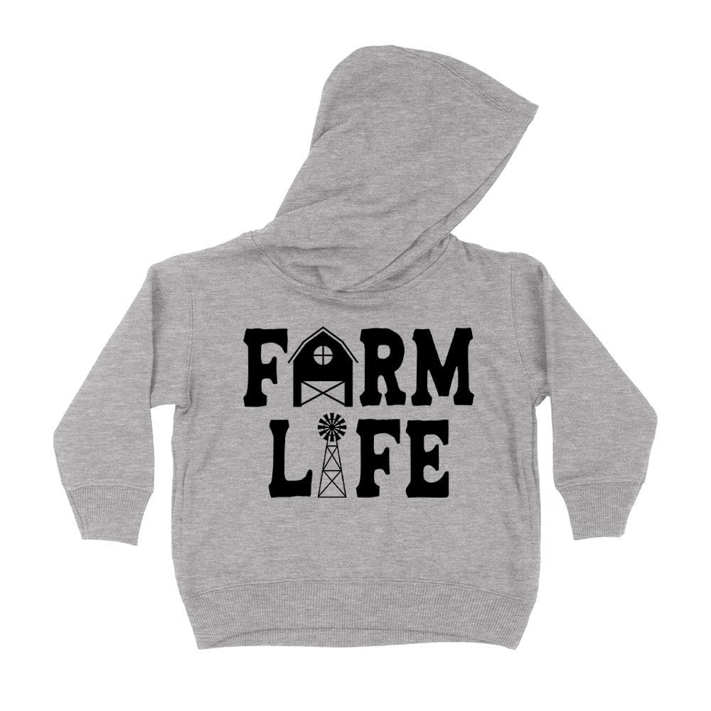 Farm Life Kids Hoodie Sweatshirt Toddler 4T Heather Grey