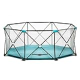 Regalo My Play Deluxe Extra Large Portable Play Yard Indoor and Outdoor, Bonus Kit, Washable, Teal, 8-Panel