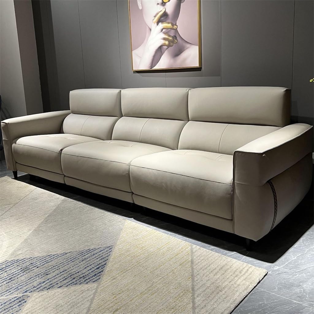 Zero Leaning Wall Electric Multifunctional Straight Bar Wood Skeleton Sofa for Three Living Room