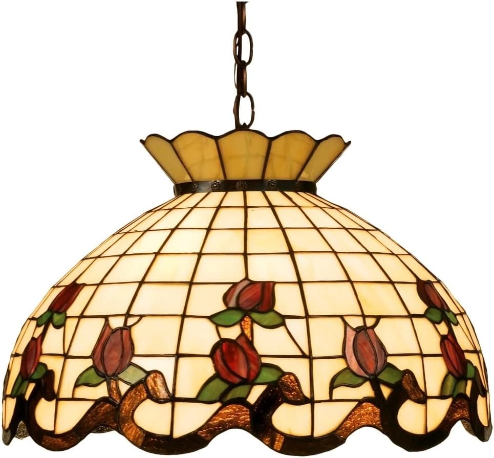 Meyda Tiffany 19137 Lighting, 20" Width, Finish: Beige Burgundy Pink